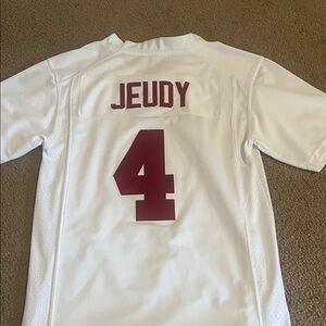 White Football Jersey with Red Number
